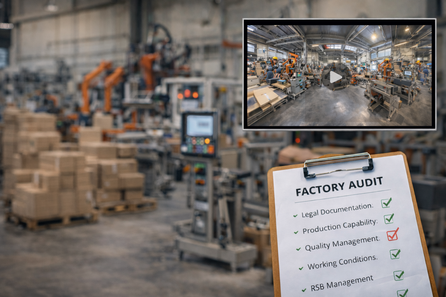 Factory audit inspection - 360 degree panoramic view